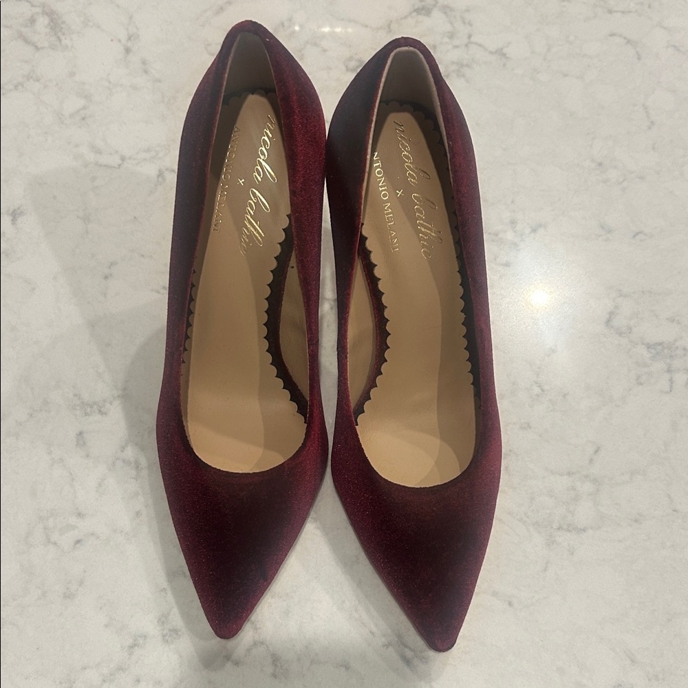 Antonio Melani  Deep Red Velvet Women's Heels